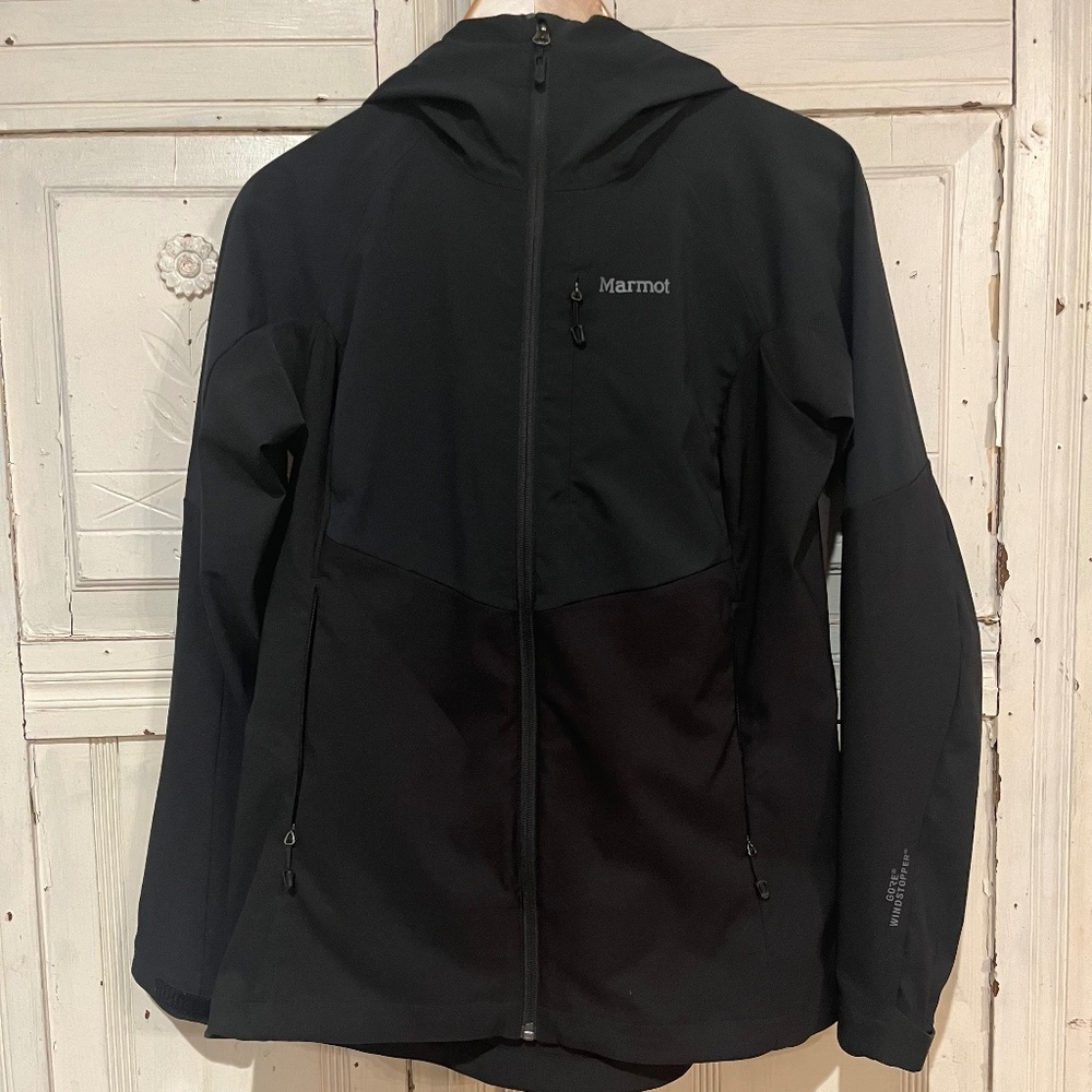 Marmot Gore Windstopper Hooded Jacket, Black, Sz L